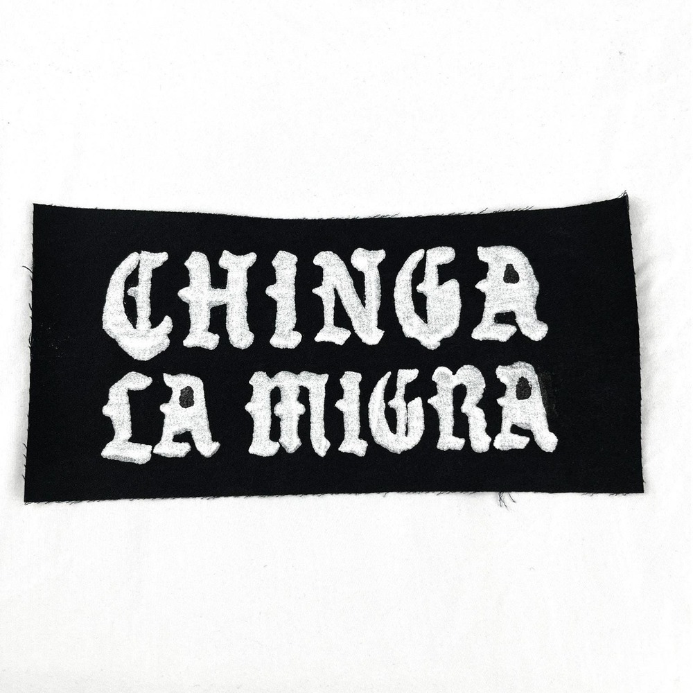 Chinga La Migra Patch DIY Hand painted Punk Patch Goth Emo Crust Punk Grunge